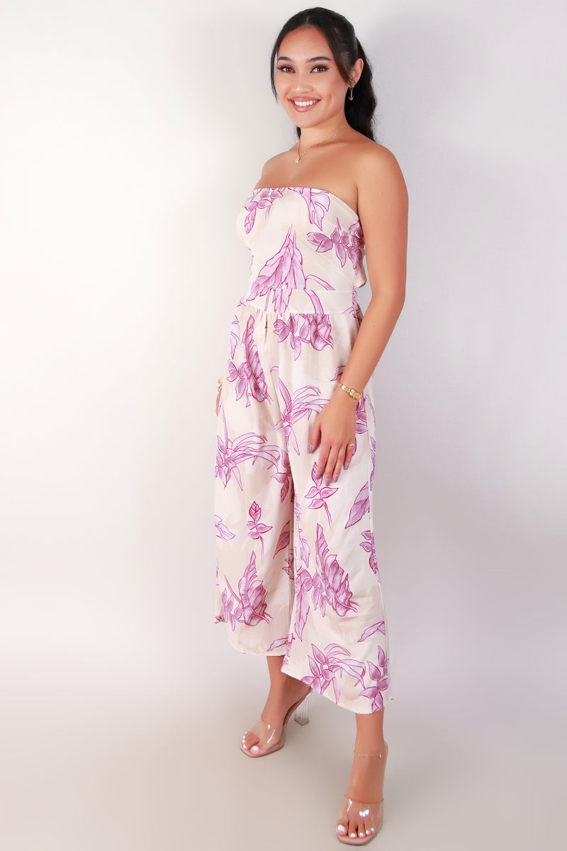 Jeans Warehouse Hawaii - PRINT CASUAL JUMPSUITS - TROPICAL HELICONIA JUMPSUIT | By LUZ