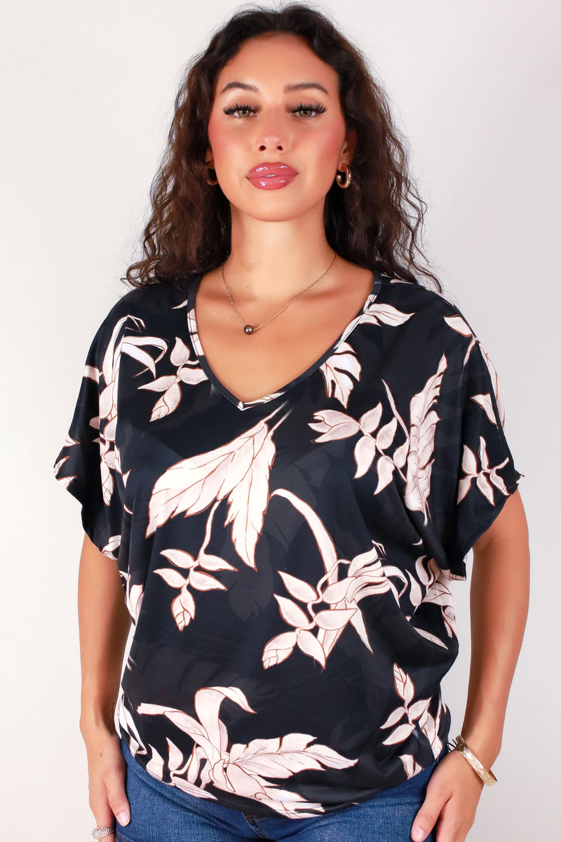 Jeans Warehouse Hawaii - SS PRINT - TROPICAL HELICONIA DOLMAN | By LUZ