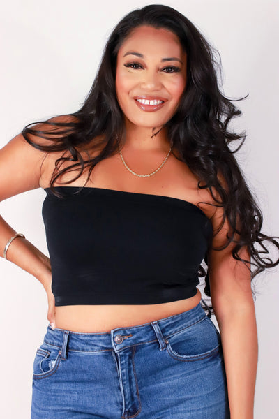 Jeans Warehouse Hawaii - PLUS BASIC BANDEAU TOPS - WON'T BE HERE LONG BANDEAU | By TRINITY TRIBE