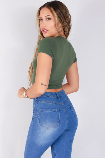 Jeans Warehouse Hawaii - S/S SOLID BASIC - ACCOMPLISHED CROP TOP | By CRESCITA APPAREL/SHINE I