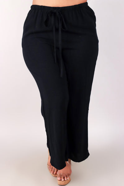 Jeans Warehouse Hawaii - PLUS CASUAL WOVEN SOLID PANTS - STAND ON BUSINESS PANTS | By KAY FASHION