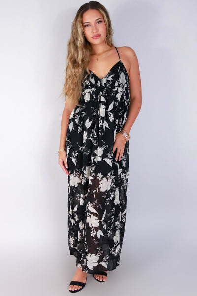 Jeans Warehouse Hawaii - S/L LONG PRINT DRESSES - IF YOU WERE MINE DRESS | By BLUSH