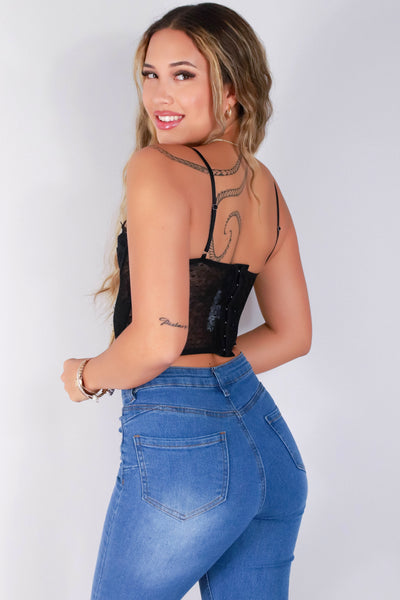 Jeans Warehouse Hawaii - TANK SOLID WOVEN DRESSY TOPS - OUT YOUR LEAGUE CORSET TOP | By Detour Apparel Inc.