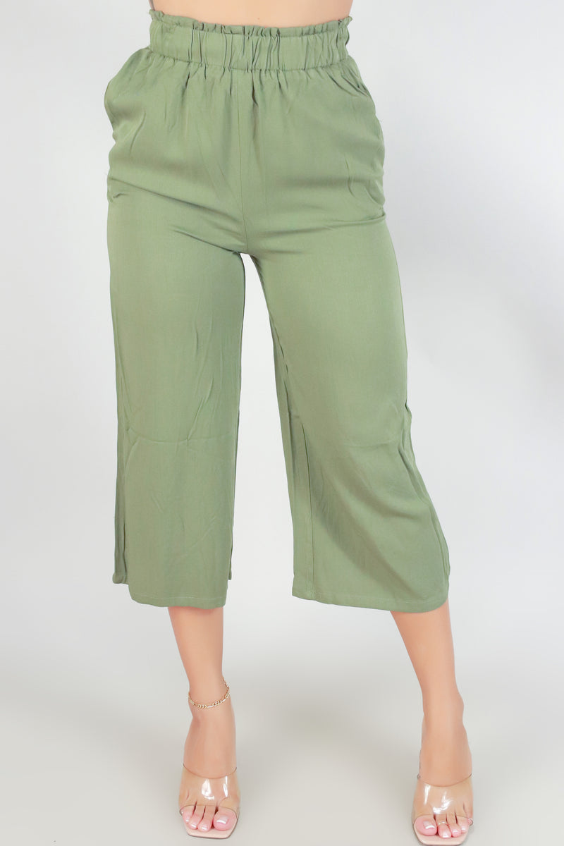 Jeans Warehouse Hawaii - SOLID WOVEN CAPRI&