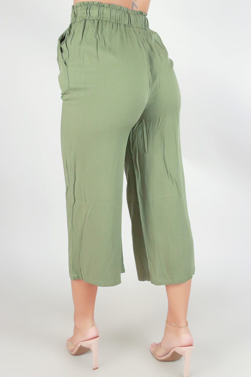 Jeans Warehouse Hawaii - SOLID WOVEN CAPRI&