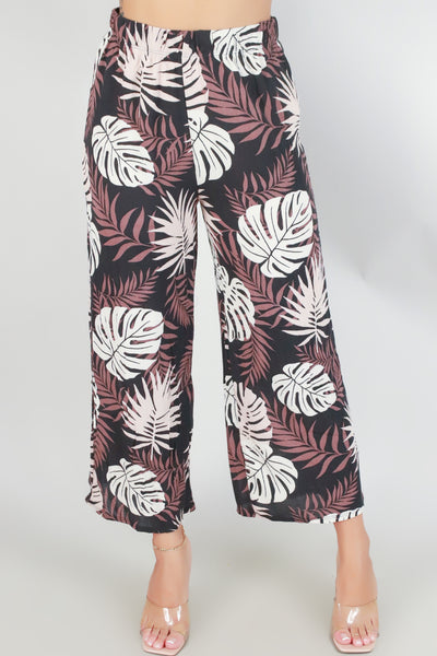 Jeans Warehouse Hawaii - PRINT WOVEN CAPRI'S - MONSTERA CAPRI PANTS | By LUZ