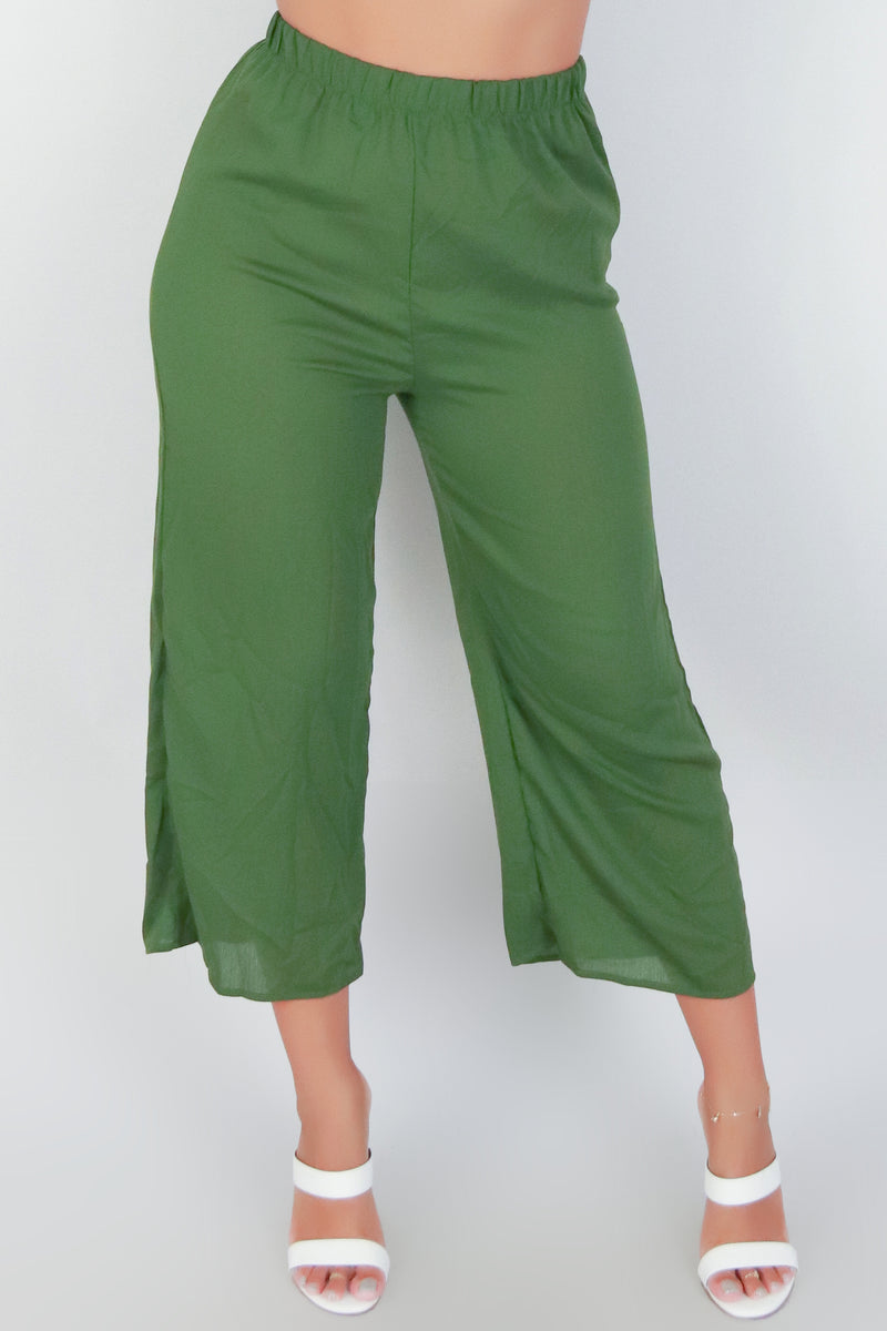 Jeans Warehouse Hawaii - SOLID WOVEN CAPRI&