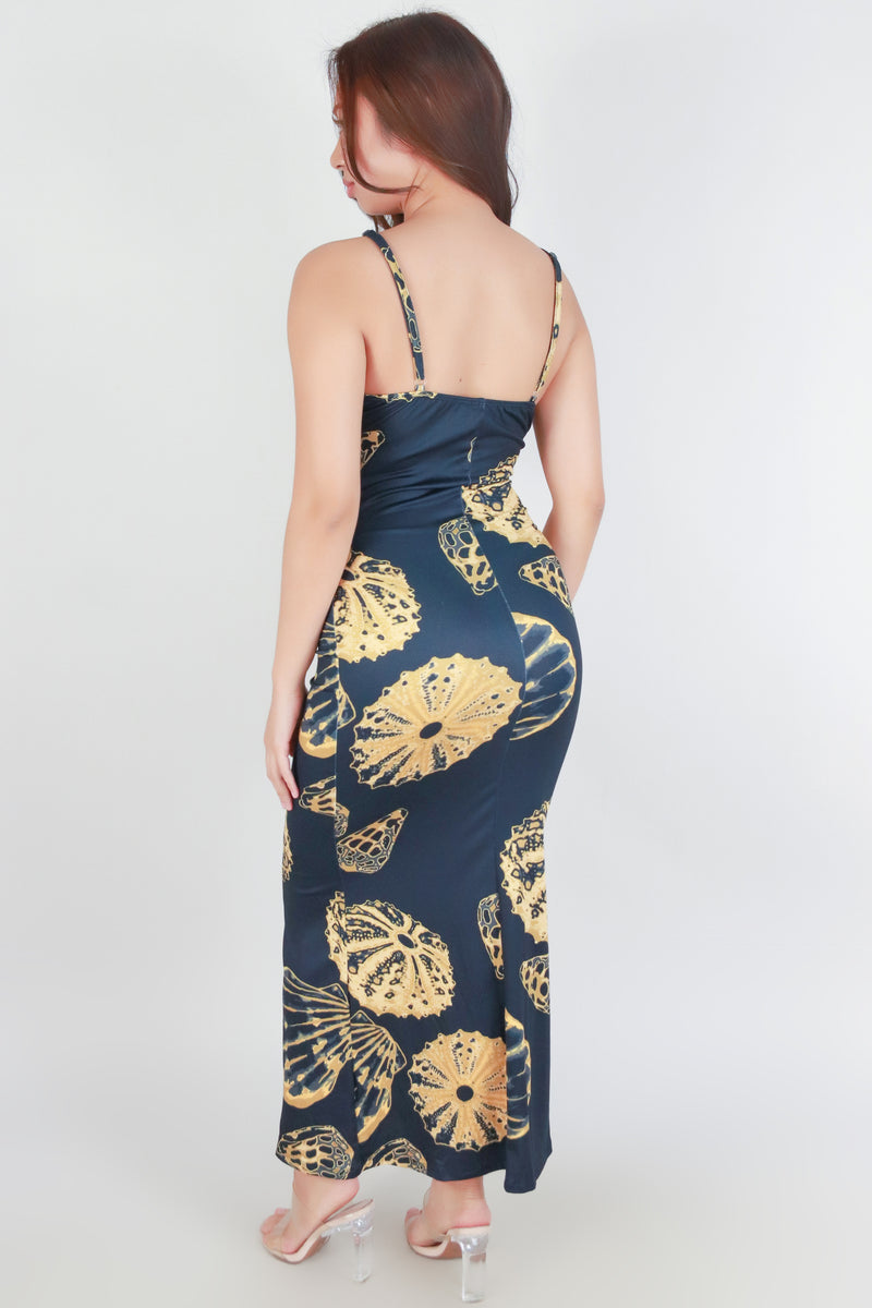 Jeans Warehouse Hawaii - S/L LONG PRINT DRESSES - SHELL MERMAID DRESS | By LUZ