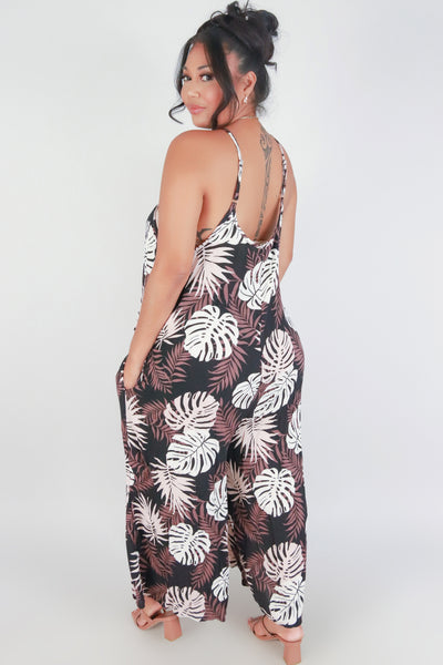 Jeans Warehouse Hawaii - PLUS PRINTED JUMPSUITS - IT'S HAPPENING NO WAIST JUMPSUIT | By LUZ