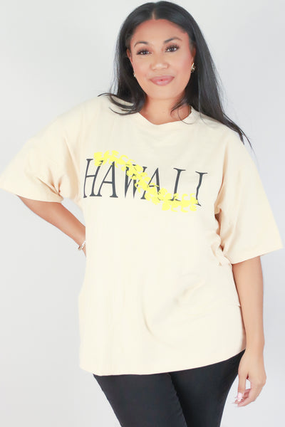 Jeans Warehouse Hawaii - PLUS S/S SCREENS - HAWAII OVERSIZED TEE | By ROCK & ROSE COUTURE