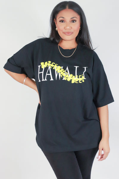 Jeans Warehouse Hawaii - PLUS S/S SCREENS - HAWAII OVERSIZED TEE | By ROCK & ROSE COUTURE