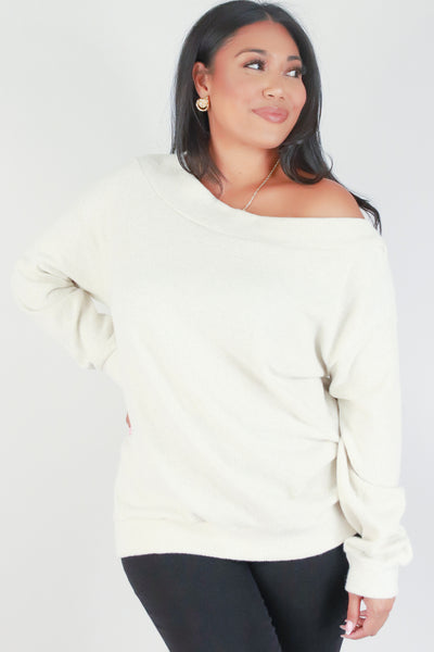 Jeans Warehouse Hawaii - PLUS 3/4 & L/S Knit Tops - REMEMBER ME THIS WAY SWEATER | By GILLI