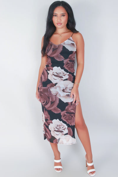 Jeans Warehouse Hawaii - S/L LONG PRINT DRESSES - BED OF ROSES MAXI DRESS | By PAPERMOON/ B_ENVIED