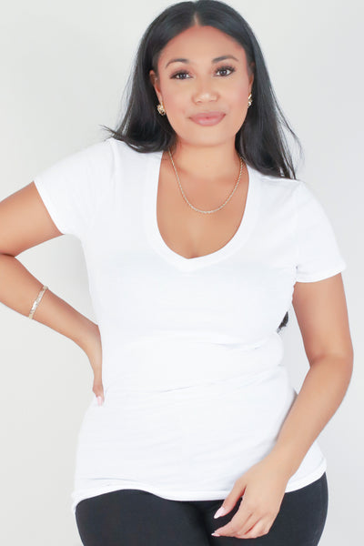 Jeans Warehouse Hawaii - PLUS BASIC V NECK TEES - I DON'T MIND TOP | By CRESCITA APPAREL/SHINE I