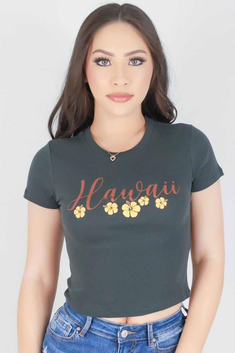 Jeans Warehouse Hawaii - S/S SCREEN - HAWAII FLORAL BABY TEE | By ORGANIC GENERATION