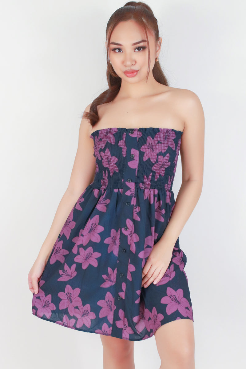 Jeans Warehouse Hawaii - TUBE SHORT PRINT DRESSES - LILY SMOCKED BABYDOLL DRESS | By LUZ