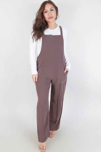 Jeans Warehouse Hawaii - SOLID JUMPERS - WIDE LEG LINEN OVERALLS | By OLIVE & CO