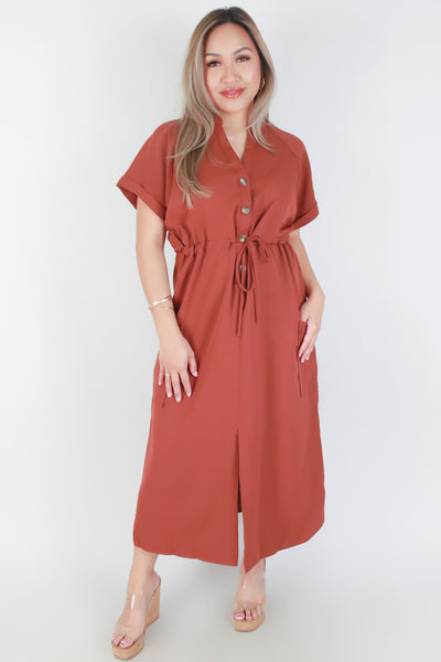 Jeans Warehouse Hawaii - SOLID LONG DRESSES - TIE WAIST MAXI DRESS | By GILLI