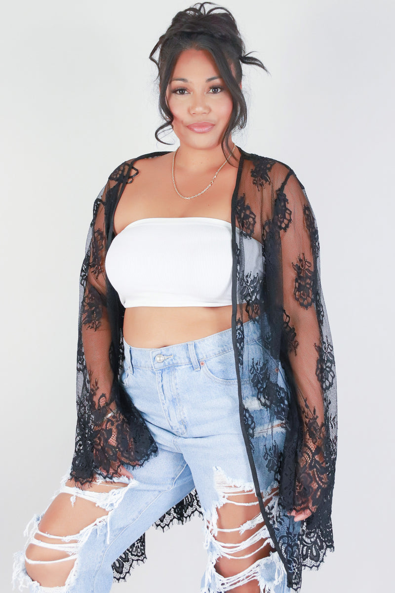 Jeans Warehouse Hawaii - PLUS S/S PRINT WOVEN TOPS - RIGHT BACK AT IT CARDIGAN | By TALENT