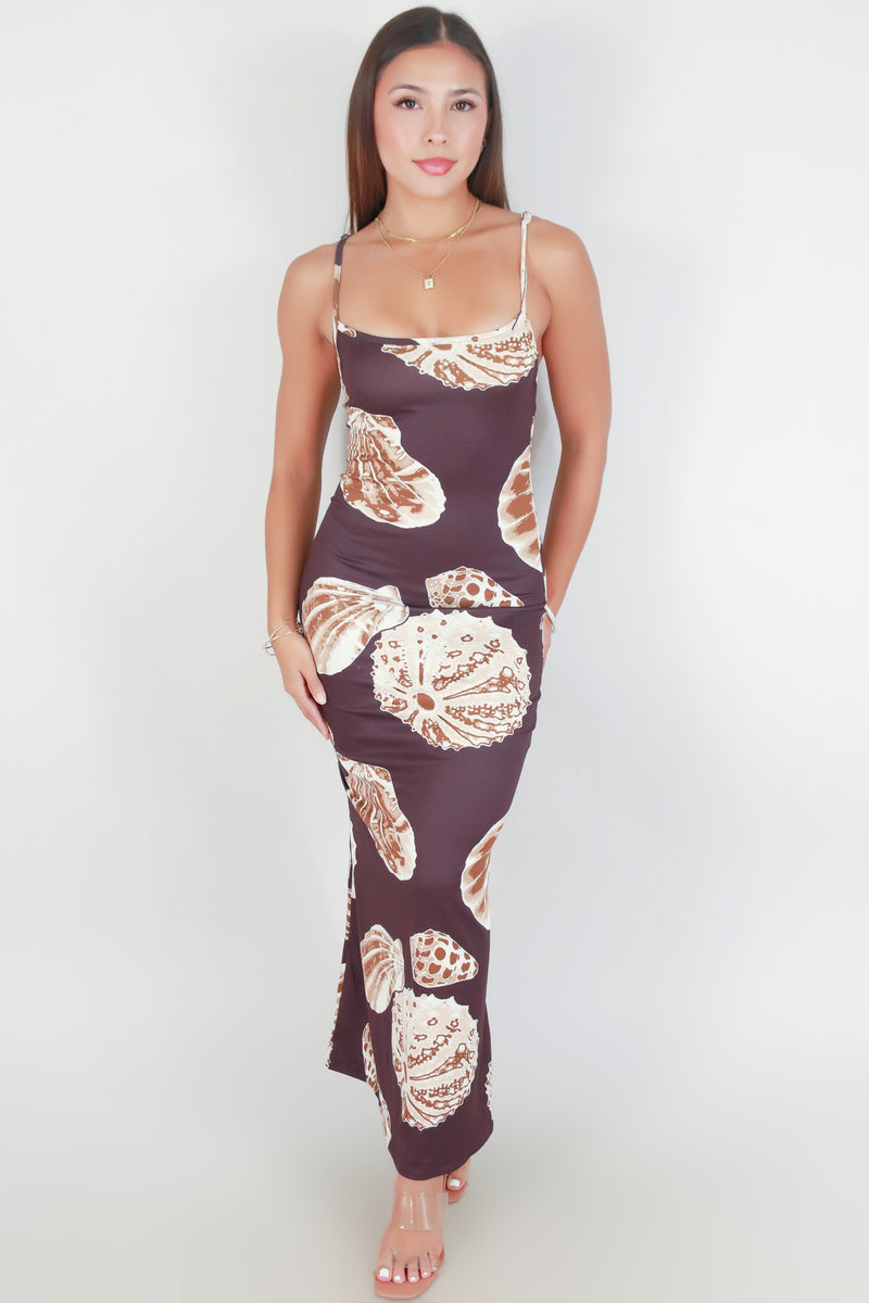 Jeans Warehouse Hawaii - S/L LONG PRINT DRESSES - SHELL MERMAID DRESS | By LUZ