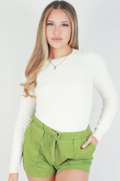 Jeans Warehouse Hawaii - SOLID LONG SLV TOPS - SPELL IT OUT TOP | By ULTIMATE OFFPRICE