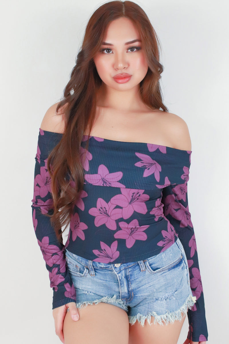 Jeans Warehouse Hawaii - LS PRINT - LILY FOLD OVER TOP | By LUZ