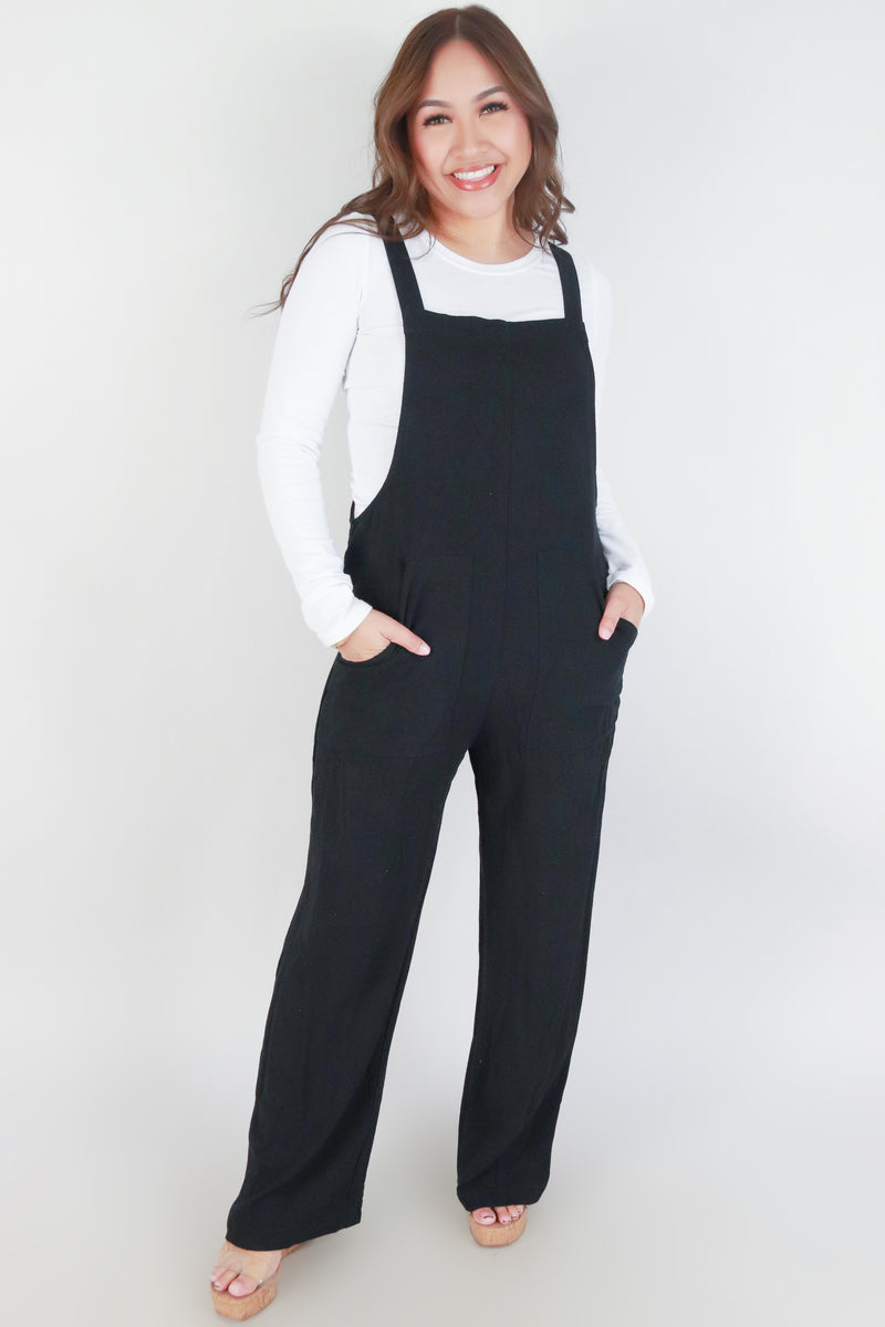 Jeans Warehouse Hawaii - SOLID JUMPERS - WIDE LEG LINEN OVERALLS | By OLIVE & CO