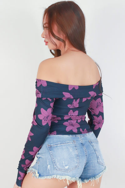 Jeans Warehouse Hawaii - LS PRINT - LILY FOLD OVER TOP | By LUZ