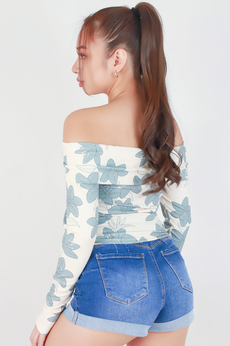 Jeans Warehouse Hawaii - LS PRINT - LILY FOLD OVER TOP | By LUZ