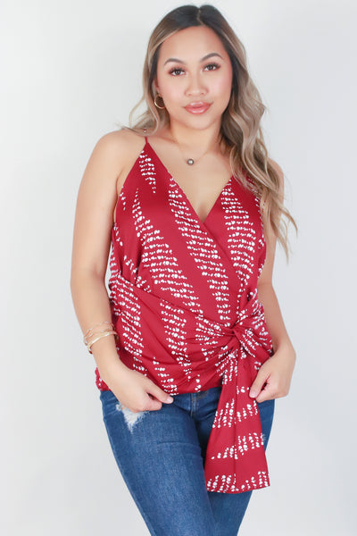 Jeans Warehouse Hawaii - S/L PRINT WOVEN TOPS - SLEEVELESS SURPLICE TOP | By TYCHE