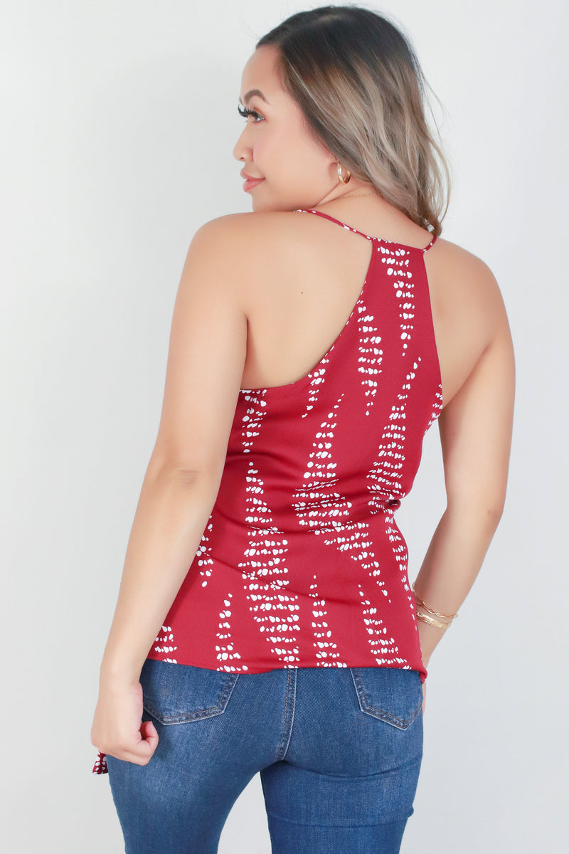 Jeans Warehouse Hawaii - S/L PRINT WOVEN TOPS - SLEEVELESS SURPLICE TOP | By TYCHE