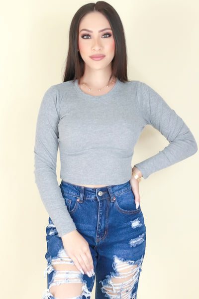 Jeans Warehouse Hawaii - L/S SOLID BASIC - PLAYIN GAMES CROP TOP | By CRESCITA APPAREL/SHINE I