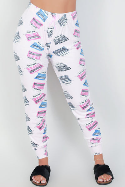 Jeans Warehouse Hawaii - PRINT KNIT PANTS - I LOVE YOU SLEEP JOGGERS | By SIMEX / GRIP COLLECTIONS