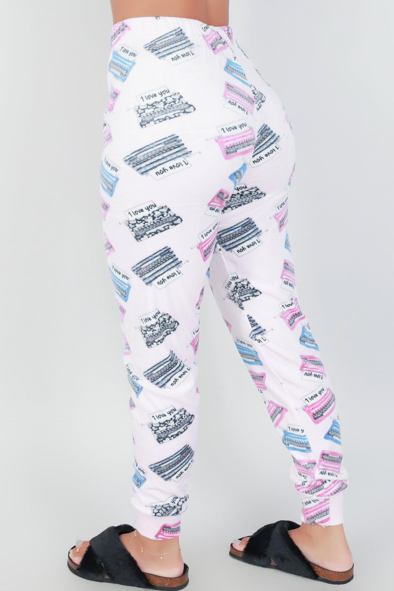 Jeans Warehouse Hawaii - PRINT KNIT PANTS - I LOVE YOU SLEEP JOGGERS | By SIMEX / GRIP COLLECTIONS