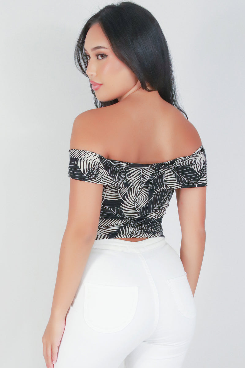 Jeans Warehouse Hawaii - SS PRINT - SLOW DOWN OFF SHOULDER TOP | By MEEK DBA LAC BLEU