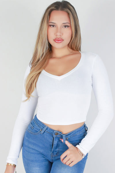 Jeans Warehouse Hawaii - L/S SOLID BASIC - SO CONFUSED TOP | By CRESCITA APPAREL/SHINE I