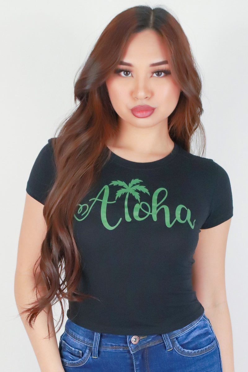 Jeans Warehouse Hawaii - S/S SCREEN - ALOHA PALM TEE | By POPULAR 21