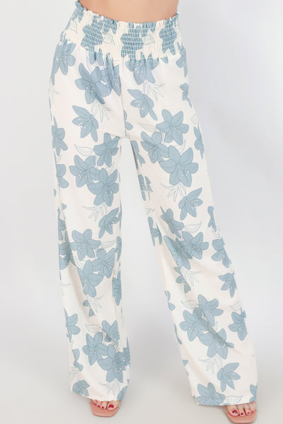 Jeans Warehouse Hawaii - PRINT WOVEN PANTS - LILY SMOCKED WAIST PANTS | By LUZ