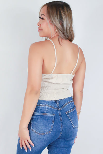 Jeans Warehouse Hawaii - S/L SOLID WOVEN TOPS - SLEEVELESS SMOCKED WAIST TOP | By FINAL TOUCH