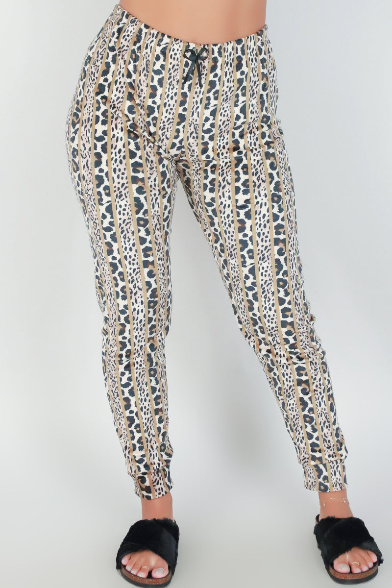 Jeans Warehouse Hawaii - PRINT KNIT PANTS - LEOPARD PRINT SLEEP JOGGER | By SIMEX / GRIP COLLECTIONS