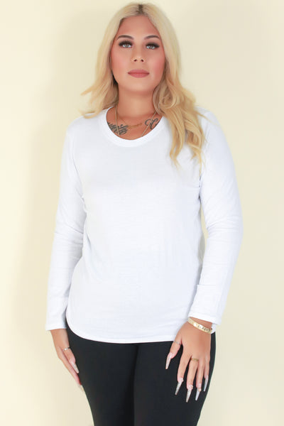 Jeans Warehouse Hawaii - PLUS BASIC LONG SLEEVE TEES - IT'S BASIC TOP | By AMBIANCE APPAREL