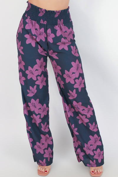 Jeans Warehouse Hawaii - PRINT WOVEN PANTS - LILY SMOCKED WAIST PANTS | By LUZ