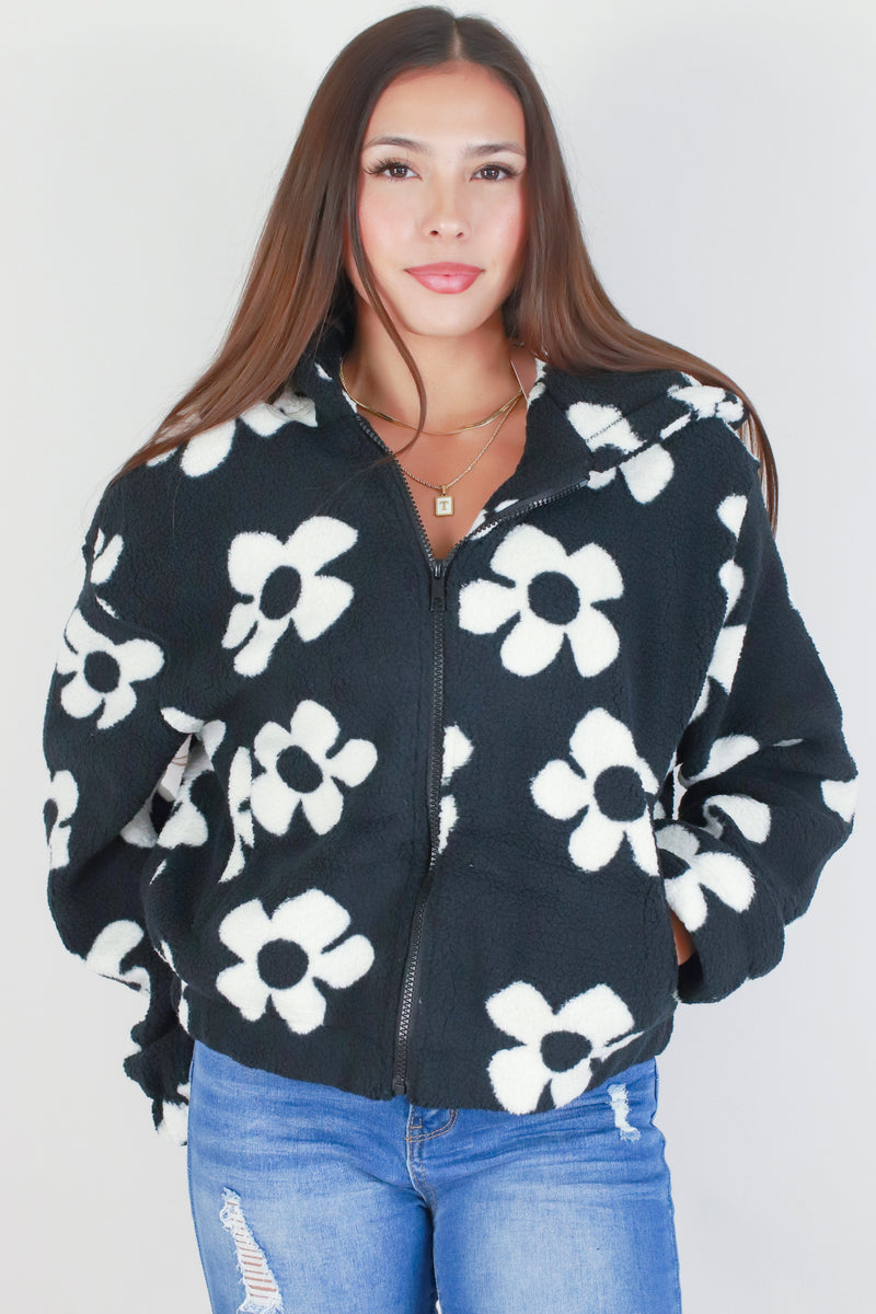 Jeans Warehouse Hawaii - OTHER JKTS - FLOWER POWER TEDDY JACKET | By STYLE MELODY