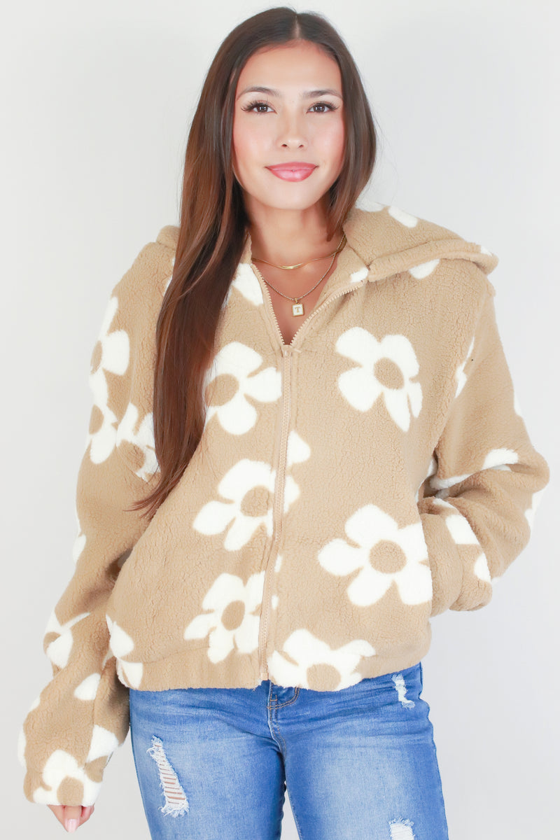 Jeans Warehouse Hawaii - OTHER JKTS - FLOWER POWER TEDDY JACKET | By STYLE MELODY