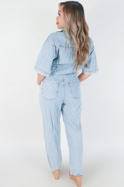 Jeans Warehouse Hawaii - SOLID JUMPERS - DENIM UTILITY JUMPSUIT | By MUSTARD SEED