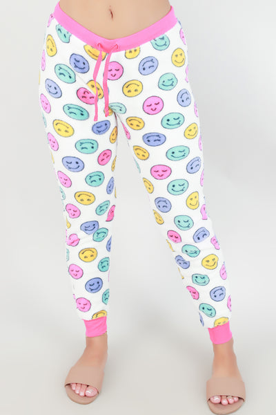 Jeans Warehouse Hawaii - PRINT KNIT PANTS - FUZZY HAPPY FACE SLEEP PANTS | By SIMEX / GRIP COLLECTIONS