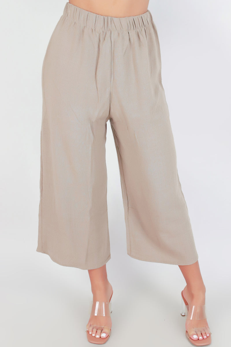 Jeans Warehouse Hawaii - SOLID WOVEN CAPRI&