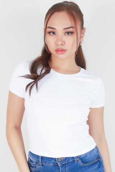 Jeans Warehouse Hawaii - S/S SOLID BASIC - BASIC CROP TOP | By POPULAR 21