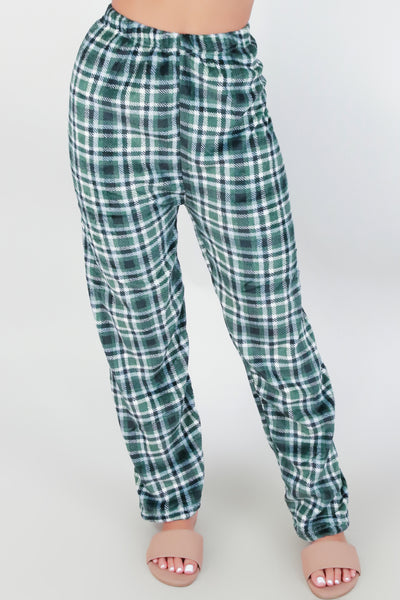 Jeans Warehouse Hawaii - PRINT KNIT PANTS - FUZZY CHECKERED SLEEP PANTS | By LA 12ST