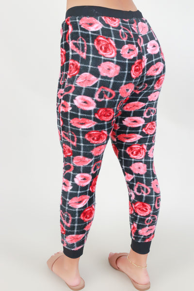 Jeans Warehouse Hawaii - PRINT KNIT PANTS - FUZZY ROSE SLEEP PANTS | By SIMEX / GRIP COLLECTIONS